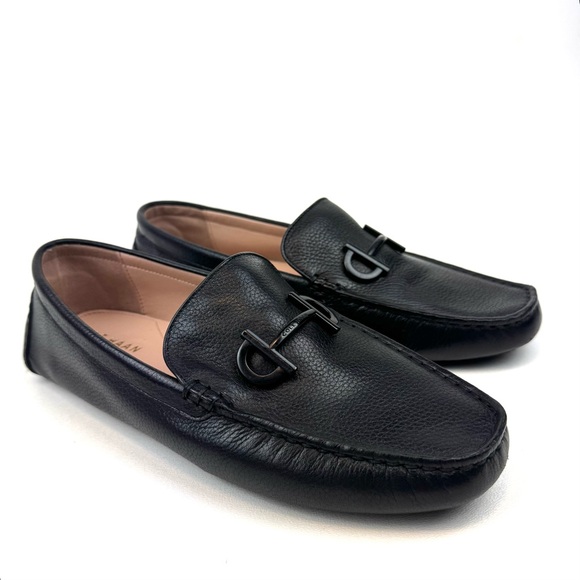 Cole Haan loafers horse bit black leather driving flats moc toe classic preppy - Picture 10 of 10